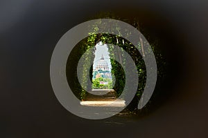 St Peter's Basilica hrough the Aventine Keyhole.Rome