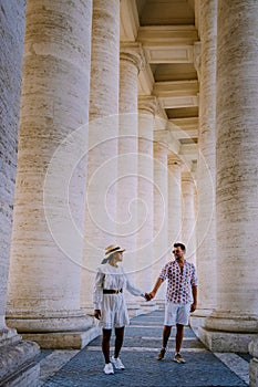 St. Peter's Basilica in the morning from Via della Conciliazione in Rome. Vatican City Rome Italy. Rome architecture and