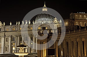 St. Peter's Basilica at night, Rome