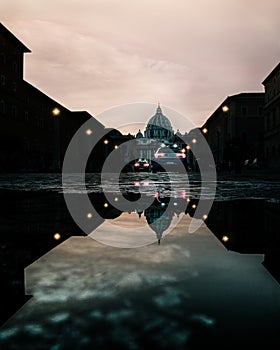 st peter's basilica and police cars