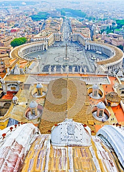 St. Peter`s Basilica in a sunny day in Vatican