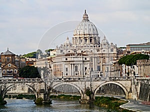 St. Peter's Basilica and Tiber River photo