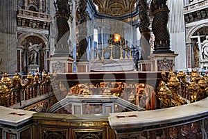 St. Peter`s Basilica, with the tomb of St. Peter