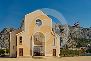 St. Peter`s Church in Omis, Croatia, Adriatic Sea, Dalmatia