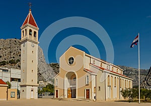 St. Peter`s Church in Omis, Croatia, Adriatic Sea, Dalmatia