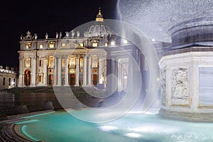 St. Peter`s Square and the fountain