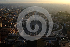 St. Peter`s Square, Piazza San Pietro in Vatican City. Italy