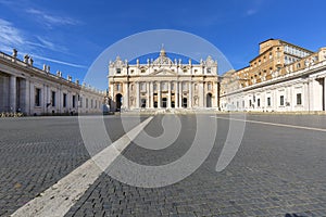 St.Peter`s Square with Saint Peter`s Basilica, Vatican, Rome, Italy