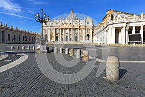 St.Peter`s Square with Saint Peter`s Basilica, Vatican, Rome, Italy