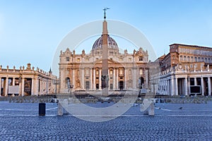 St. Peter`s Square in Vatican City - Rome, Italy