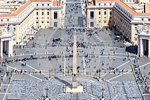 St. Peter`s Square. View from dome of St. Peters Basilica