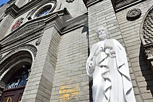 St. Peter`s statue in front of the church