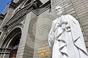 St. Peter`s statue in front of the church