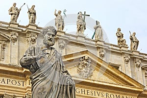 St. peter statue and basilica, Rome