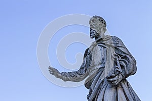 St. Peter statue in front of the Basilica in Eger, Hungary