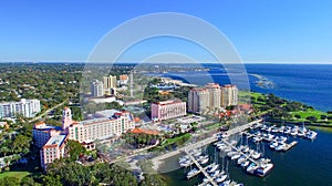 ST PETERBURG, FL - FEBRUARY 2016: Aerial city view. St Petersburg is a major attraction in Florida