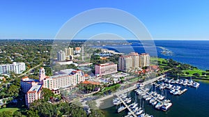 ST PETERBURG, FL - FEBRUARY 2016: Aerial city view. St Petersburg is a major attraction in Florida photo