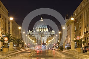 St. Peters Basilica night