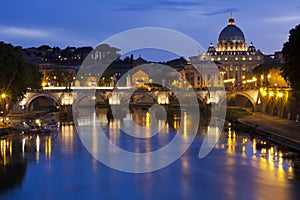 St. Peters Basilica from the River Tiber