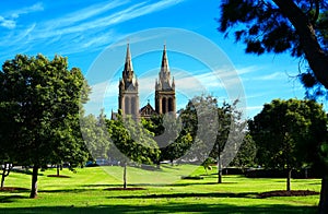 St Peters Cathedral taken from the North Parklands, Adelaide Sou