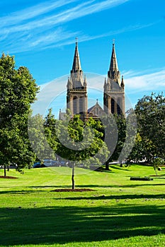 St Peters Cathedral taken from the North Parklands, Adelaide Sou