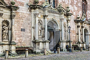 St. Peters churchs entrance. Riga, Latvia