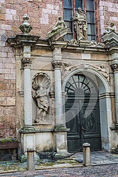 St. Peters churchs entrance. Riga, Latvia