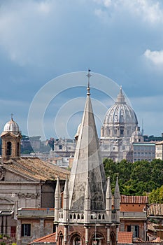St Peters Rome viewed across the city from villa borghese park