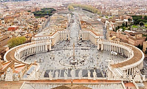 St. Peters square, Vatican aerial view photo