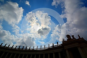 St. Peters statues silhouette. Vatican City