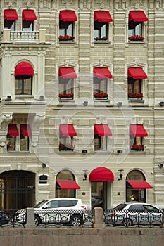 St. Petersburg, a house with red awnings