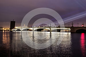 St. petersburg rinity Bridge. White nights in Petersburg