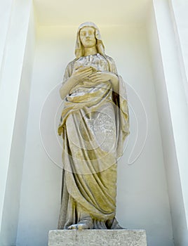 ST. PETERSBURG, RUSSIA - JULY 11, 2014: A statue of the Vestal i