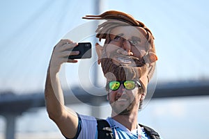 Argentinian football fan in Saint Petersburg during FIFA World Cup Russia 2018