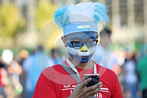 Argentinian football fan in Saint Petersburg during FIFA World Cup Russia 2018