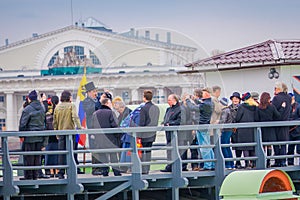 ST. PETERSBURG, RUSSIA, 17 MAY 2018: Everyday at 12:00 a shot is fired from a cannon at the Naryshkin Bastion. This