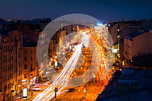 St Petersburg, Russia. Night view of Ligovsky Prospect