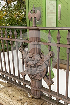 St. Petersburg, Russia, October 28, 2023. Fragment of the fence of the Summer Garden in antique style.