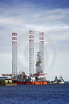 St. Petersburg, Russia. The sea cargo terminal near Kronstadt