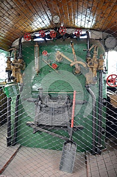ST. PETERSBURG, RUSSIA. View of a fire chamber of the passenger engine of S.68