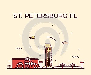 St Petersburg skyline Pinellas Florida USA vector