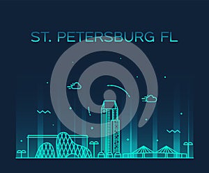 St Petersburg skyline Pinellas Florida USA vector