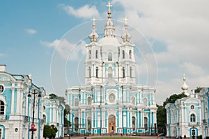 St. Petersburg. Smolny Cathedral and Convent. Architect F.-B.Rastrelli