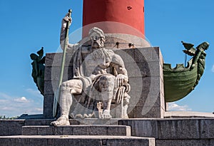 St. Petersburg. South rostral column. The male figure allegorically represents the Dnieper River.