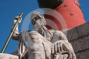 St. Petersburg. South rostral column. The male figure allegorically represents the Dnieper River. Fragment.