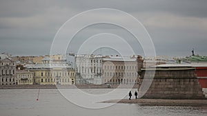 St. Petersburg, the two men go away near the walls of the fortress near the rive