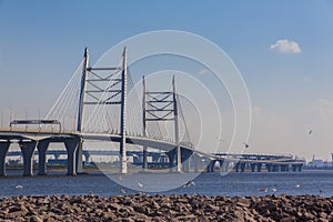 St. Petersburg Western high-speed diameter bridge across the Gulf of Finland