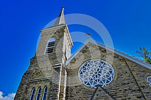 St. Philips Catholic Church Established in 1845 close up detail