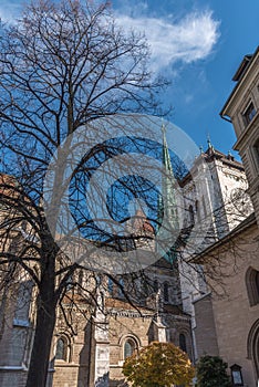 The St. Pierre Cathedral Of Geneve. Switzerland