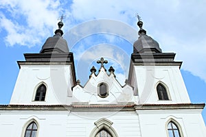 St. Procopius` Basilica with towers in Trebic